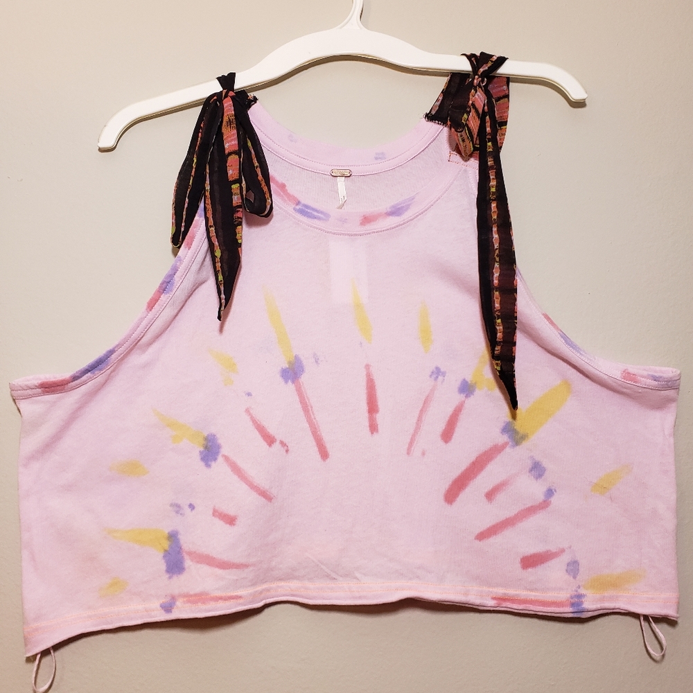 Free People Tie Dye Neon "Koa" Ribbon Tank